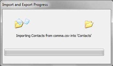 contacts Live Mail progression de la migration